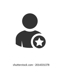 Favourite vector icon, illustration user person icon. Profile sign, star, bookmark, user account, avatar, favourite