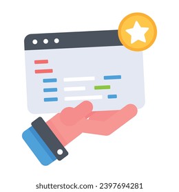 Favourite website icon in flat style 