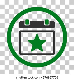 Favourites Day rounded icon. Vector bicolor illustration style is a flat iconic symbol inside a circle, green and gray colors, transparent background. Designed for web and software interfaces.