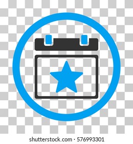 Favourites Day rounded icon. Vector bicolor illustration style is a flat iconic symbol inside a circle, blue and gray colors, transparent background. Designed for web and software interfaces.