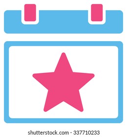 Favourites Day vector icon. Style is bicolor flat symbol, pink and blue colors, rounded angles, white background.