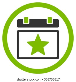 Favourites Day vector icon. Style is bicolor flat rounded symbol, eco green and gray colors, rounded angles, white background.