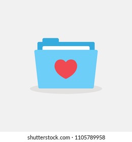 Favourites Folder Icon With Heart 