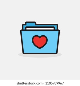 Favourites Folder Icon With Heart 