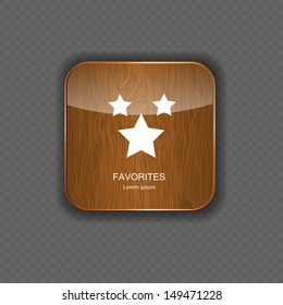 Favourites wood application icons vector illustration