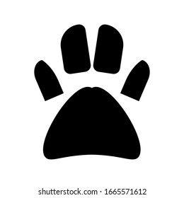 Faw print icons in flat style. Paws and black cat dogs. Animal footprint symbol with a white background for your website design, logo, application, UI Vector