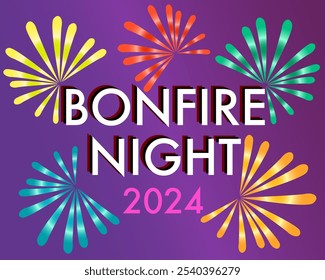 Bonfire, Guy Fawkes November 5th, Guy Fawkes Day, Bonfire Night and Fireworks Night. Vector illustration.