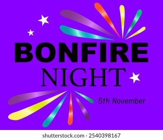 Bonfire, Guy Fawkes November 5th, Guy Fawkes Day, Bonfire Night and Fireworks Night. Vector illustration.