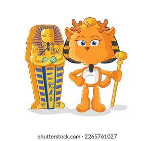 the fawn ancient egypt cartoon. cartoon mascot vector