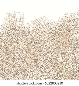 fawn brown abstract 3D stucco structure pattern with short criss crossed engraved lines on white background, vector illustration