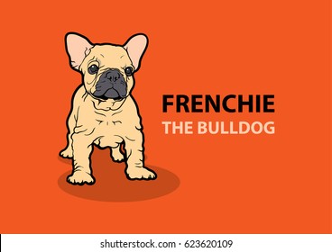 Fawn French Bulldog Puppy. Vector illustration showcasing the irresistible cuteness of a fawn-colored Frenchie pup. Charming and endearing.