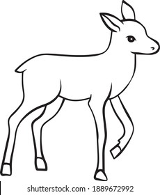 Fawn for  greeting cards, posters, stickers and seasonal design. Isolated on white background. Doodle vector illustration.