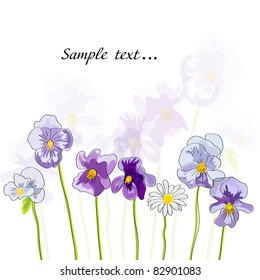 Fawn with handwritten flowers. Vector.