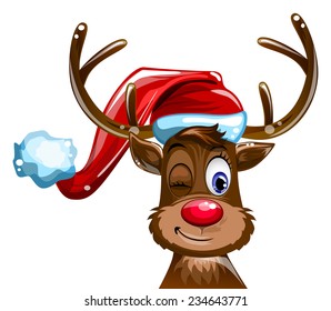 Fawn Hat Santa Claus On White Stock Vector (Royalty Free) 234643771 ...