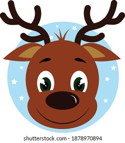 fawn head on blue background