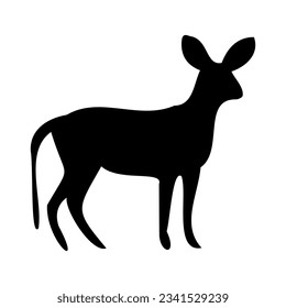 Fawn line icon. Deer, grass, mother, meat, cub, hoof, horns, spots. . Black vector icons on a white background for Business