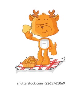 the fawn on a picnic cartoon. cartoon mascot vector