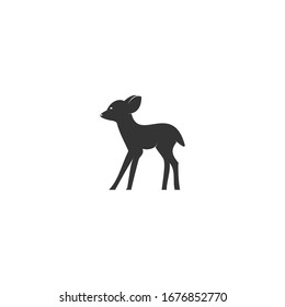 Fawn vector logo design. Cute deer vector logo design.	
