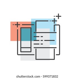 Fax Advertisement, marketing icons Flat Color