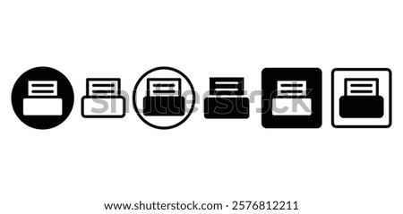 fax contact printer sign icon symbol vector design black white color simple illustration collection isolated