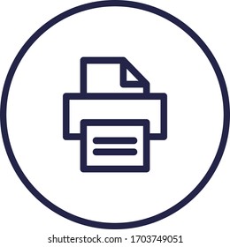 Icono de línea vectorial de color oscuro de fax