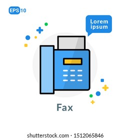 Fax Flat icon. Used For web, logo, mobile app, User Interface