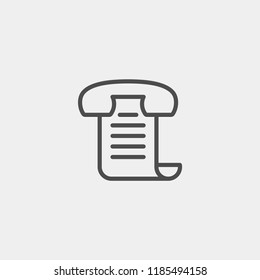 Fax flat vector icon. Phone flat vector icon