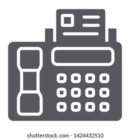 Fax glyph icon, print and device, printer sign, vector graphics, a solid pattern on a white background, eps 10.
