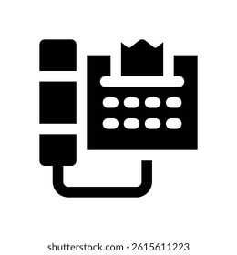 fax glyph icon. Strong and solid vector icon for websites, mobile interfaces, presentations, and visual branding. High quality and easy to edit.
