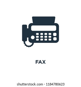 Fax icon. Black filled vector illustration. Fax symbol on white background. Can be used in web and mobile.