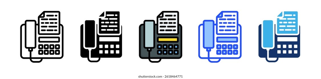 Colección De Iconos De Fax Con Varios Estilos