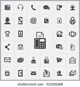 ícone de fax. entre em contato conosco ícones conjunto universal para web e móvel