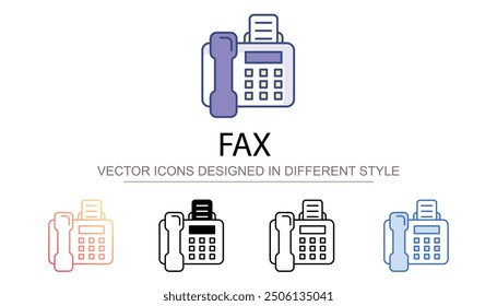 Faxsymboldesign auf weißem Hintergrund - Stockgrafik