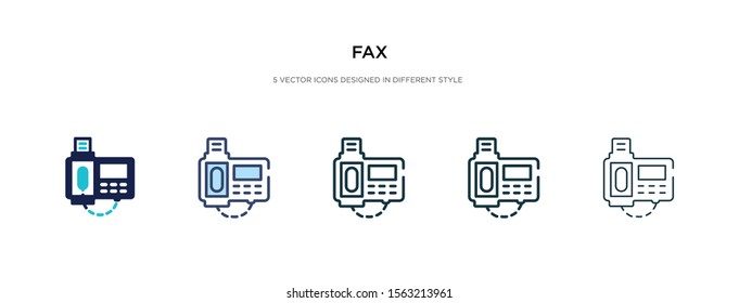 fax icon in different style vector illustration. two colored and black fax vector icons designed in filled, outline, line and stroke style can be used for web, mobile, ui