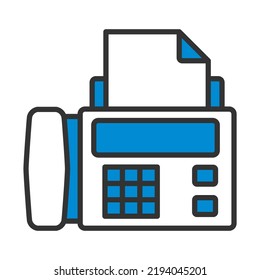 Fax Icon. Editable Bold Outline With Color Fill Design. Vector Illustration.