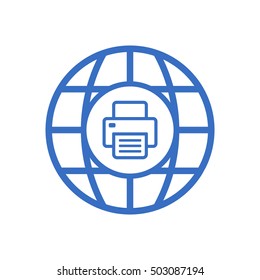Fax icon.  Flat design.