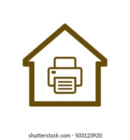 Fax icon.  Flat design.