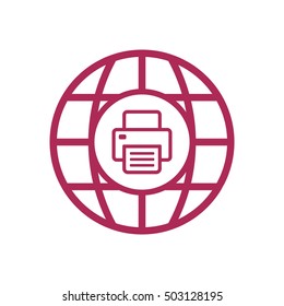 Fax icon.  Flat design.