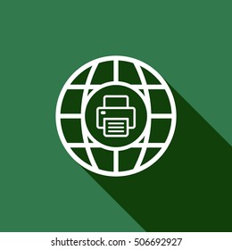 Fax icon.  Flat design.