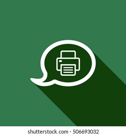 Fax icon.  Flat design.