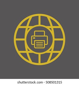 Fax icon.  Flat design.