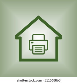 Fax icon.  Flat design.
