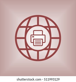Fax icon.  Flat design.