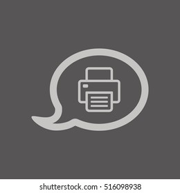 Fax icon.  Flat design.