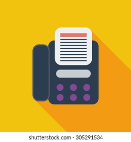 Fax icon. Flat vector related icon with long shadow for web and mobile applications. It can be used as - logo, pictogram, icon, infographic element. Vector Illustration.