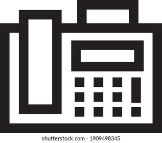 Icono de fax, símbolo de signo vectorial aislado
