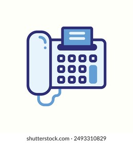 fax icon, isolated blue icon theme gadget