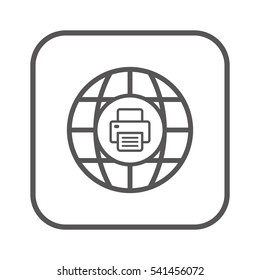 Fax  icon,  isolated. Flat  design.