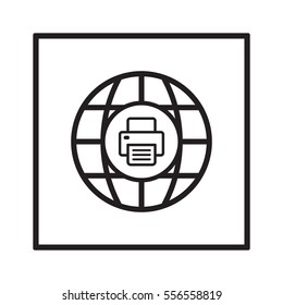 Fax  icon,  isolated. Flat  design.