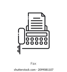 Fax icon. Outline style icon design isolated on white background